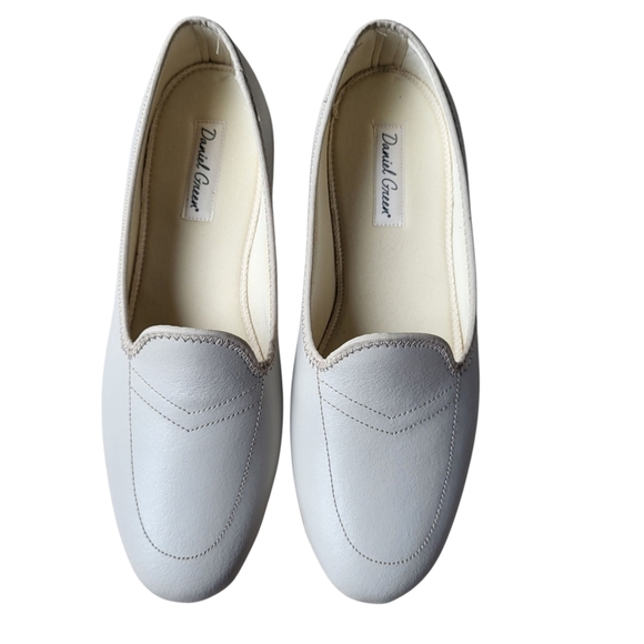 Daniel Green Meg Leather Slip On Loafer Slippers Women's  Bone White 10 Narrow - Picture 2 of 8